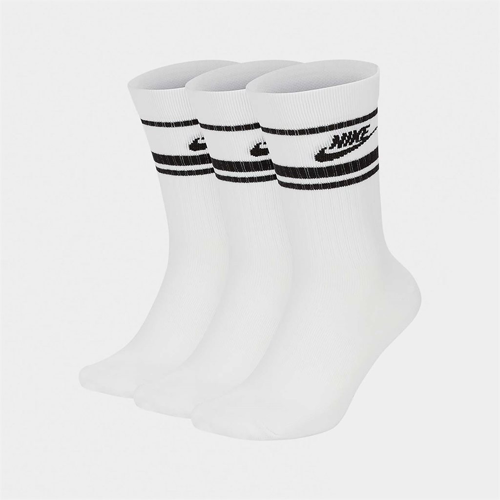 Nike Essential Stripe Sock 3-Pack White/Black (CQ0301-103)