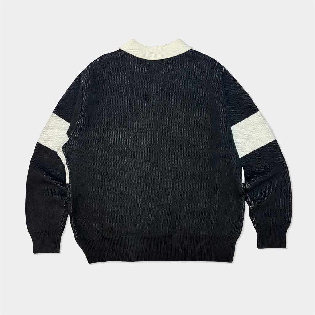 City Guide Europe Menton Knitted Polo Black/Ivory (CGE-MEN-IVO)