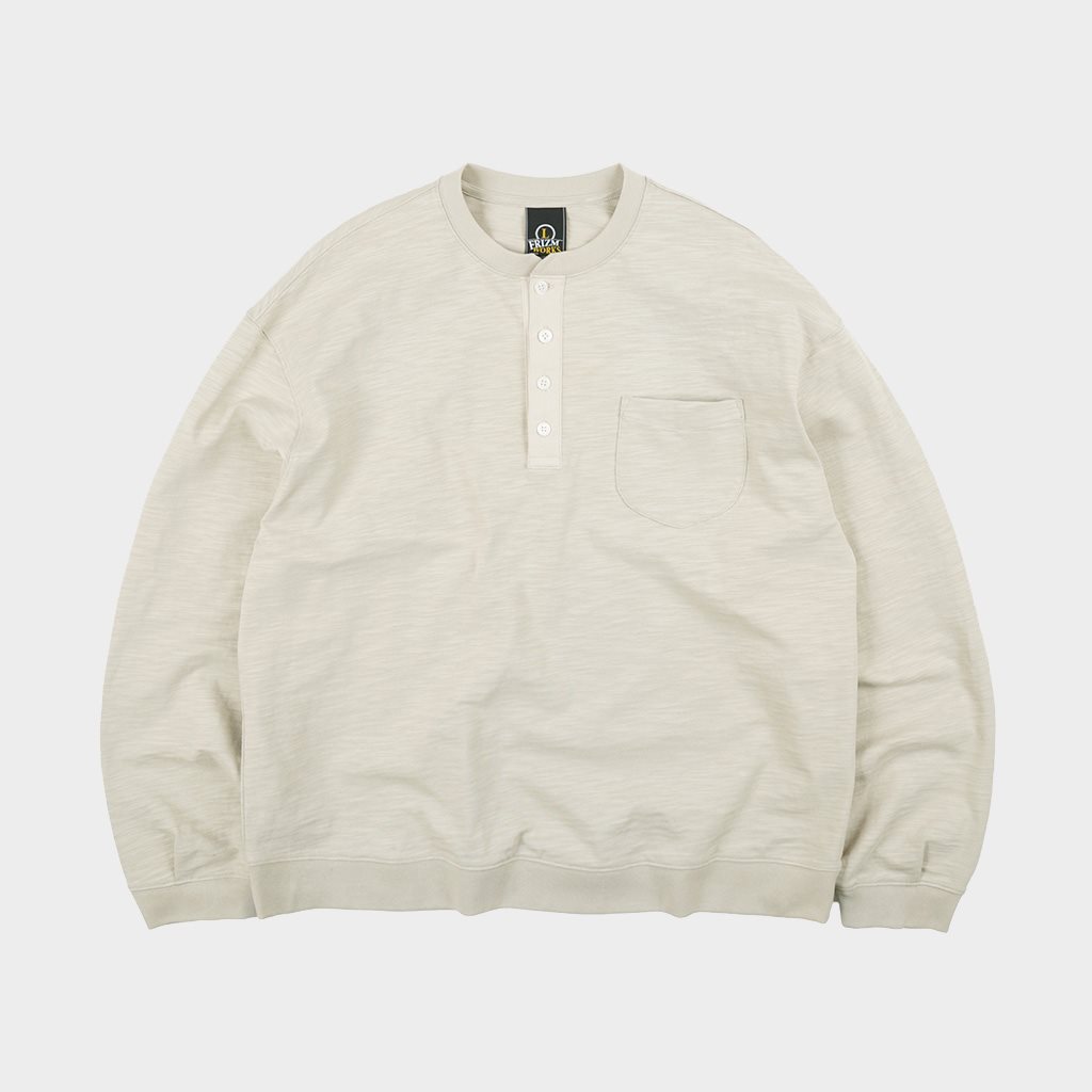 Frizmworks Slub Henley Neck Longsleeve Tee Khaki Beige (FZW2026SSTS028)