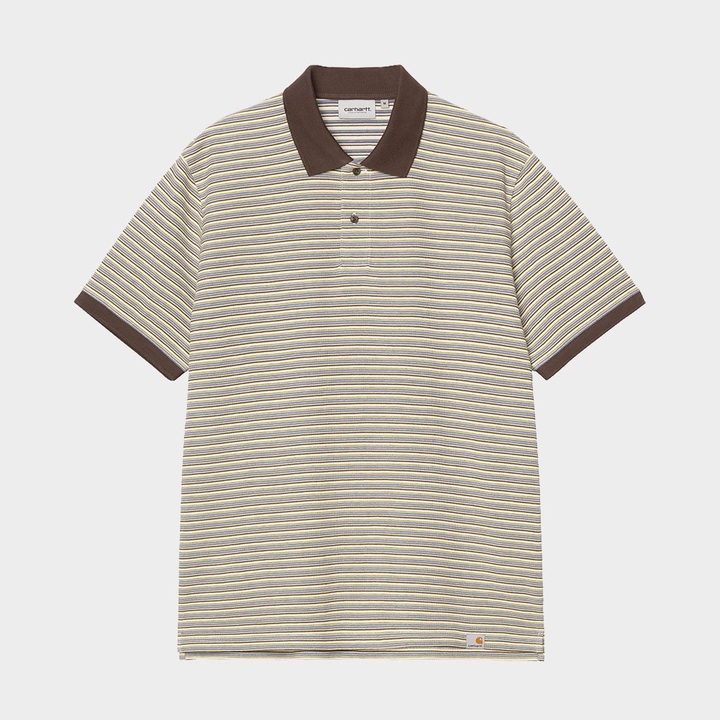 Carhartt WIP S/S Dion Stripe Waffle Polo Wax (I036306-3L9XX)