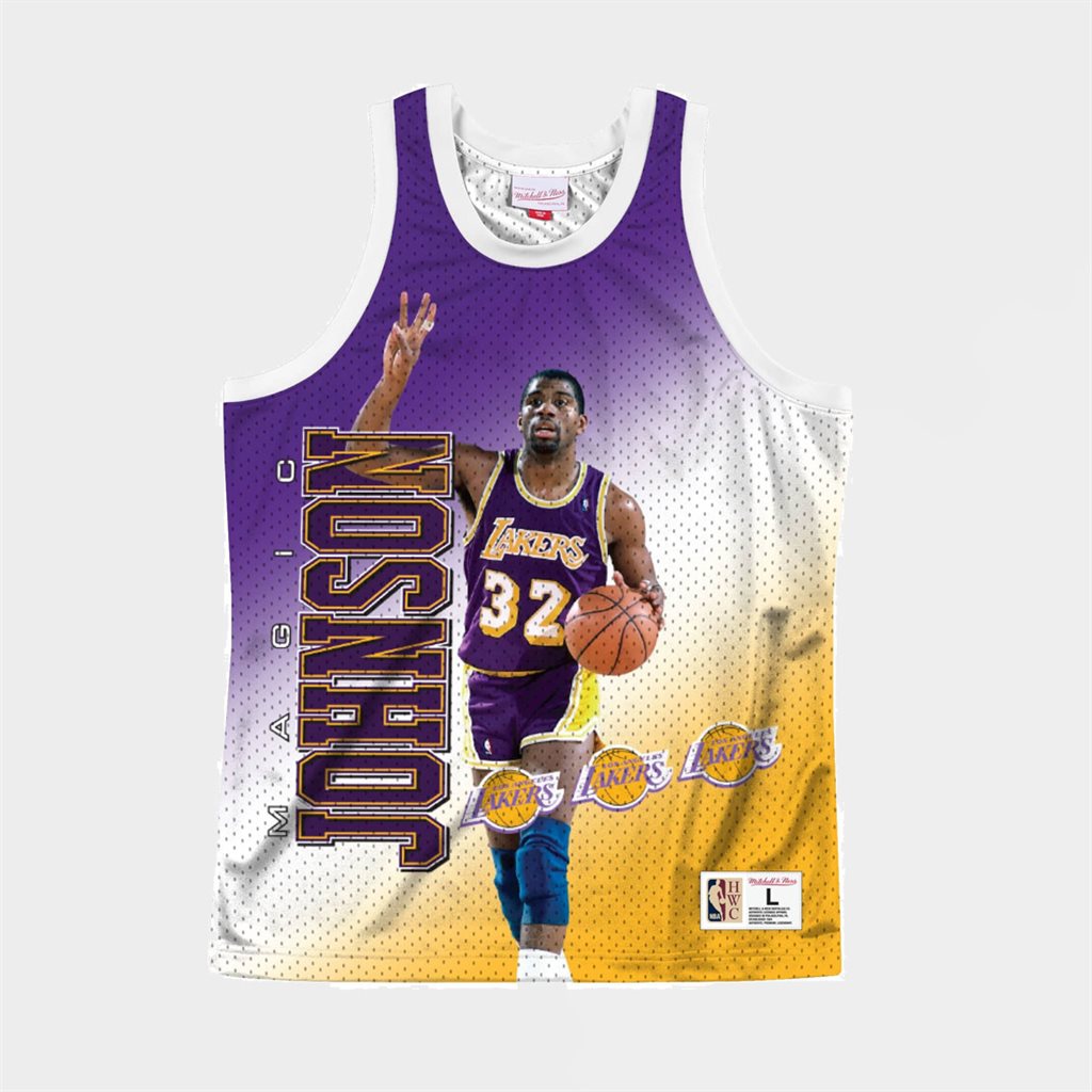 Mitchell & Ness LA Lakers Behind The Back Magic Johnson (LALWHITEJH)