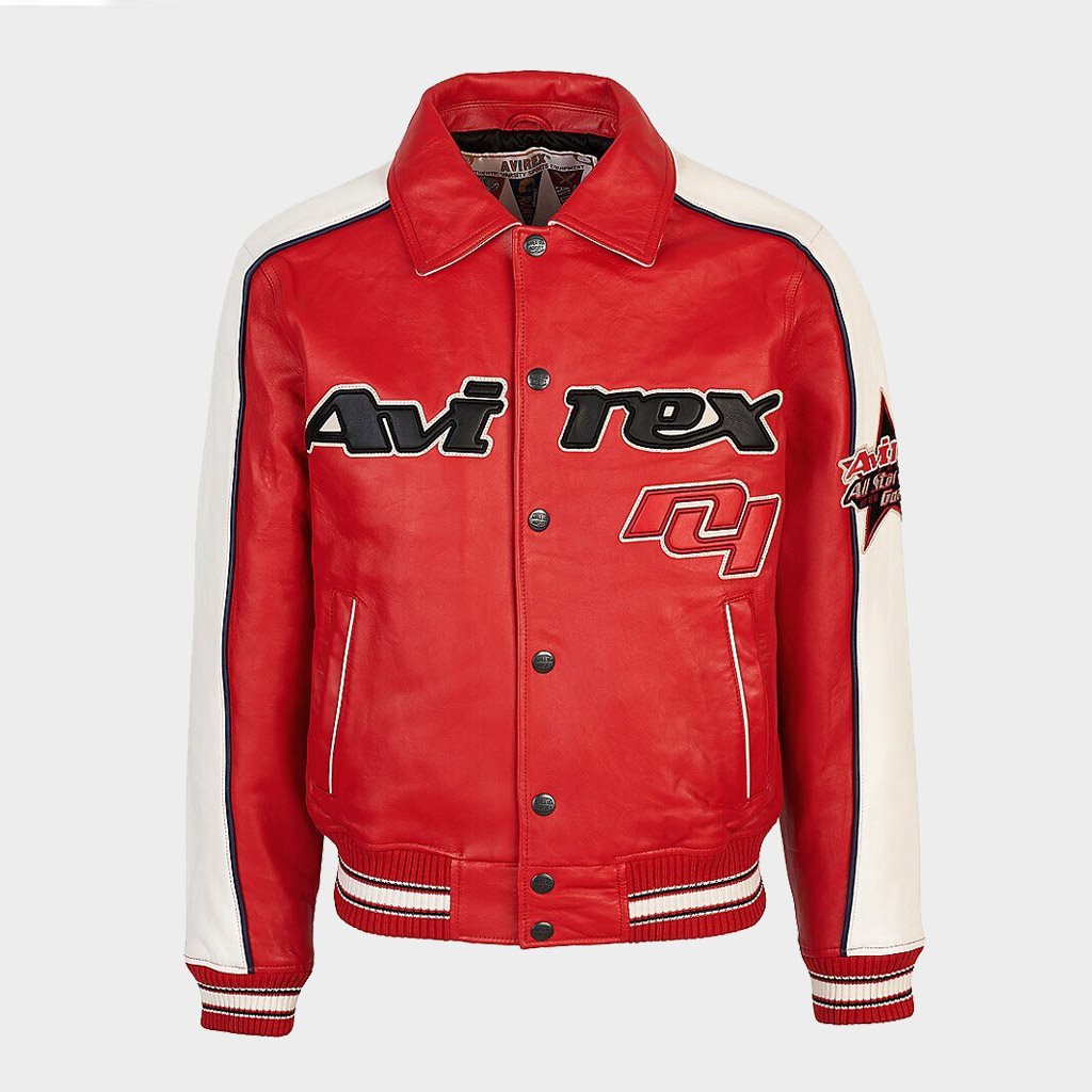 Avirex All Star Coalers Leather Jacket Red (V1E00161)